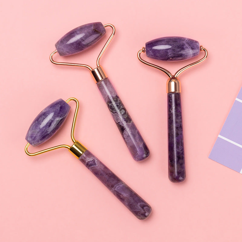 Amethyst Roller Single and Double-Headed with Amethyst Quasha