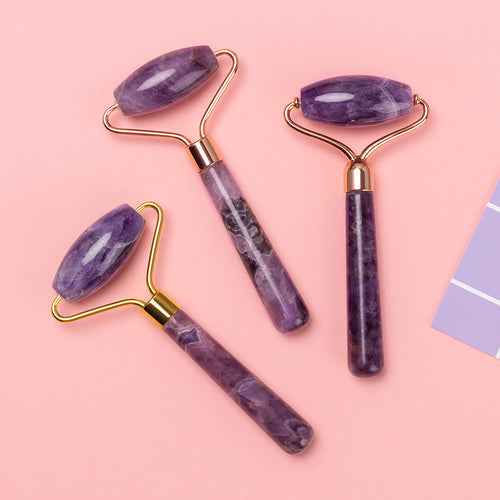Amethyst Roller Single and Double-Headed with Amethyst Quasha